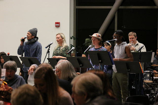 Shoreline students performing in the Funk and Groove ensemble