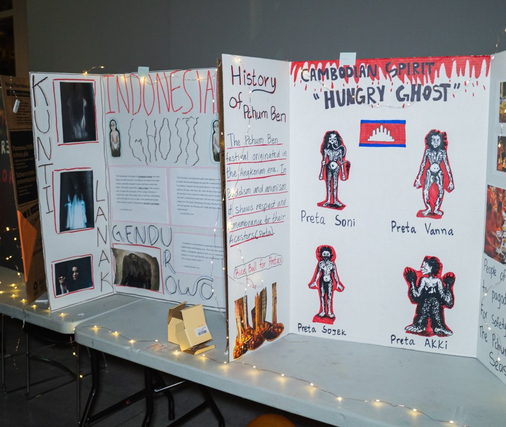 We got to see displays of ghost stories from around the world!